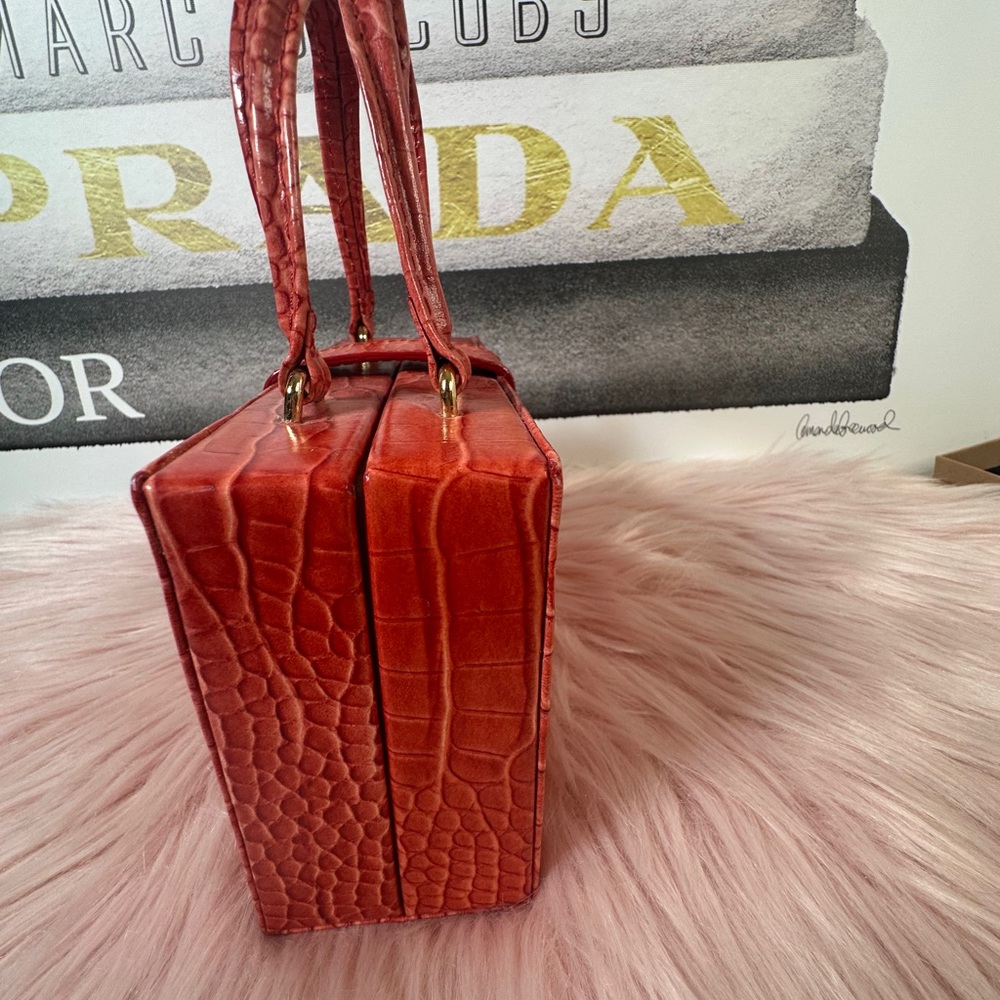Red Crocodile-Embossed Mini Bag RETAIL $200+ - Picture 4 of 6